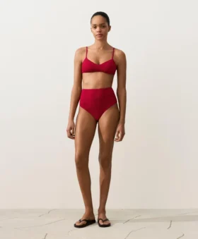 Waffle Textured High-Waisted Bikini Briefs