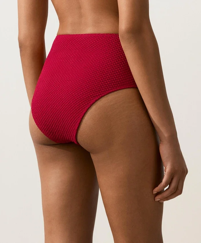 Waffle Textured High-Waisted Bikini Briefs Waffle Textured High-Waisted Bikini Briefs