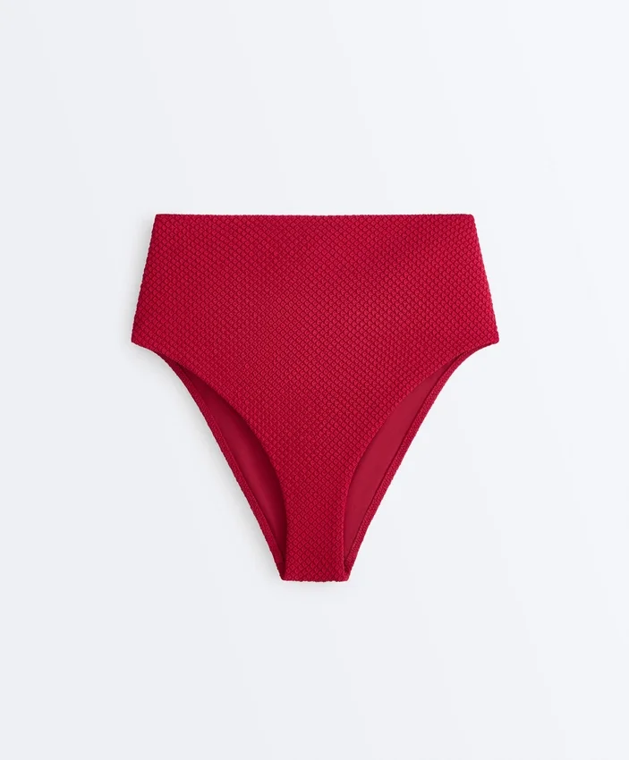 Waffle Textured High-Waisted Bikini Briefs Waffle Textured High-Waisted Bikini Briefs