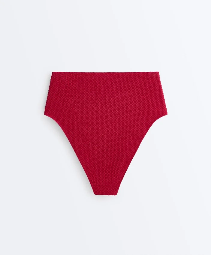 Waffle Textured High-Waisted Bikini Briefs Waffle Textured High-Waisted Bikini Briefs