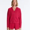 Washed Cable Knit Hooded Jacket Washed Cable Knit Hooded Jacket