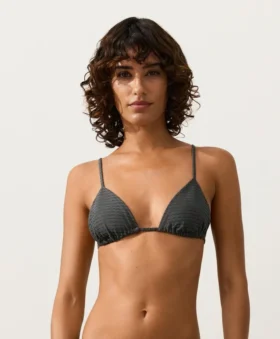 Washed Effect Jacquard Triangle Bikini