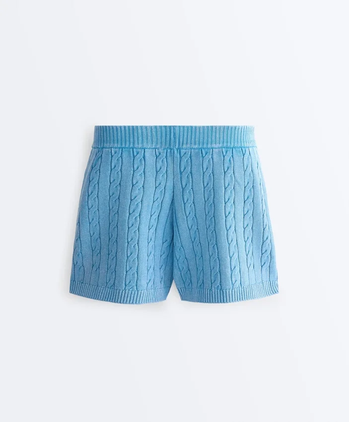Washed Knit Cable Shorts Washed Knit Cable Shorts