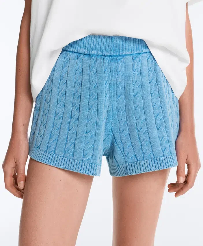 Washed Knit Cable Shorts Washed Knit Cable Shorts