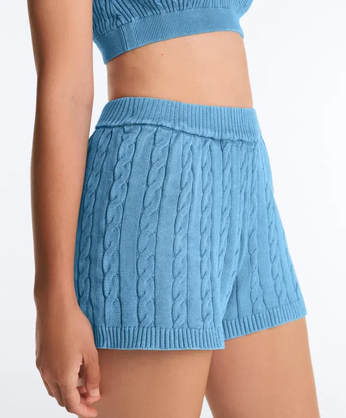 Washed Knit Cable Shorts Washed Knit Cable Shorts