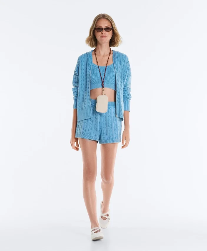Washed Knit Cable Shorts Washed Knit Cable Shorts