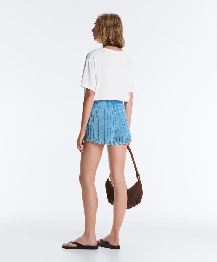 Washed Knit Cable Shorts Washed Knit Cable Shorts