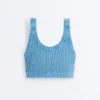 Washed Knit Crop Cable Strap T-Shirt Washed Knit Crop Cable Strap T-Shirt