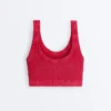 Washed Knit Crop Cable Strap T-Shirt Washed Knit Crop Cable Strap T-Shirt