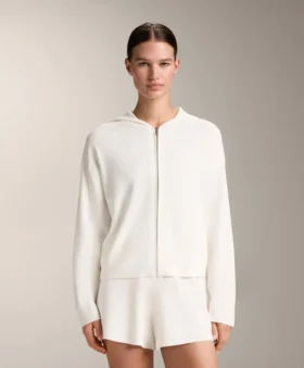 Washed Knit Hooded Jacket