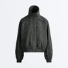 Water-Repellent Checked Nylon Track Jacket