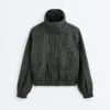 Water-Repellent Checked Nylon Track Jacket