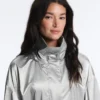 Water-Repellent Jacket with Metallic Effect