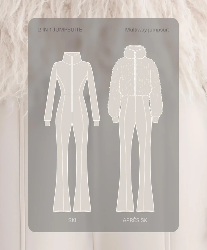 Water-Resistant 2-in-1 Removable Flare Stretch Ski Jumpsuit Water-Resistant 2-in-1 Removable Flare Stretch Ski Jumpsuit