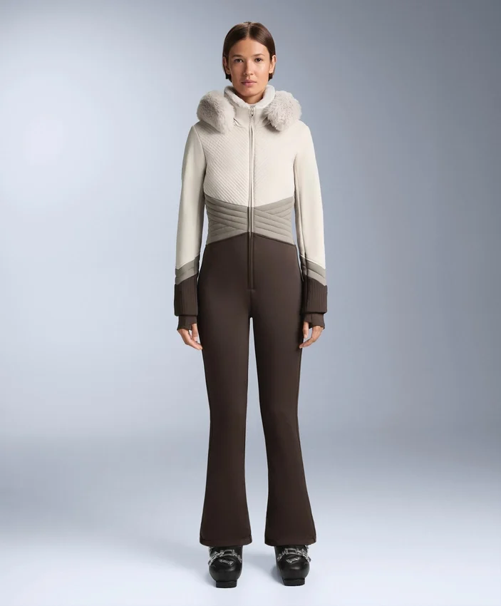 Water-Resistant Colour-Block Fitted Stretch Ski Jumpsuit Water-Resistant Colour-Block Fitted Stretch Ski Jumpsuit