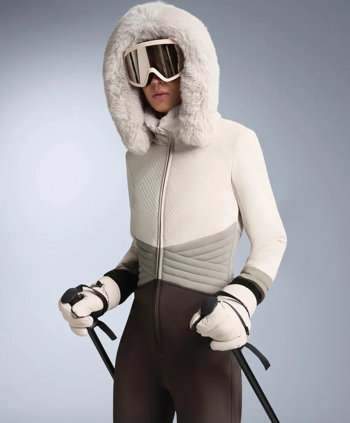 Water-Resistant Colour-Block Fitted Stretch Ski Jumpsuit Water-Resistant Colour-Block Fitted Stretch Ski Jumpsuit