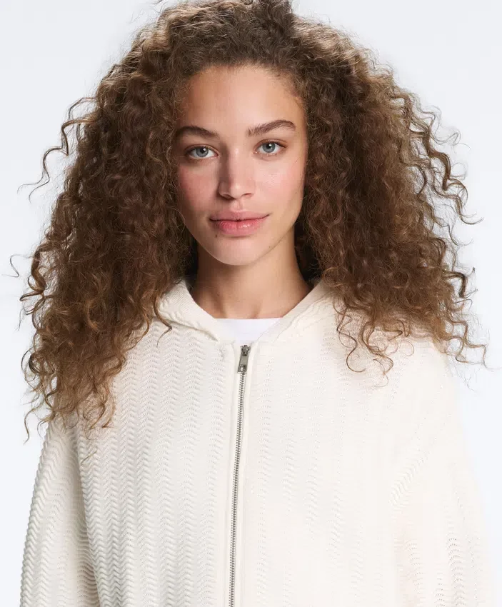 Wave Knit Hooded Jacket Wave Knit Hooded Jacket