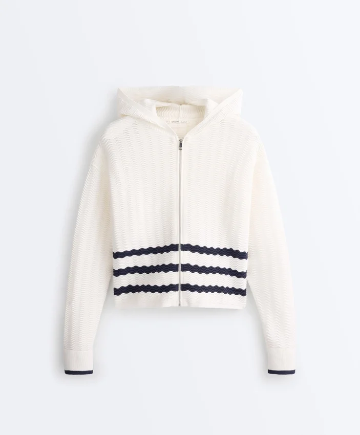 Wave Knit Hooded Jacket Wave Knit Hooded Jacket