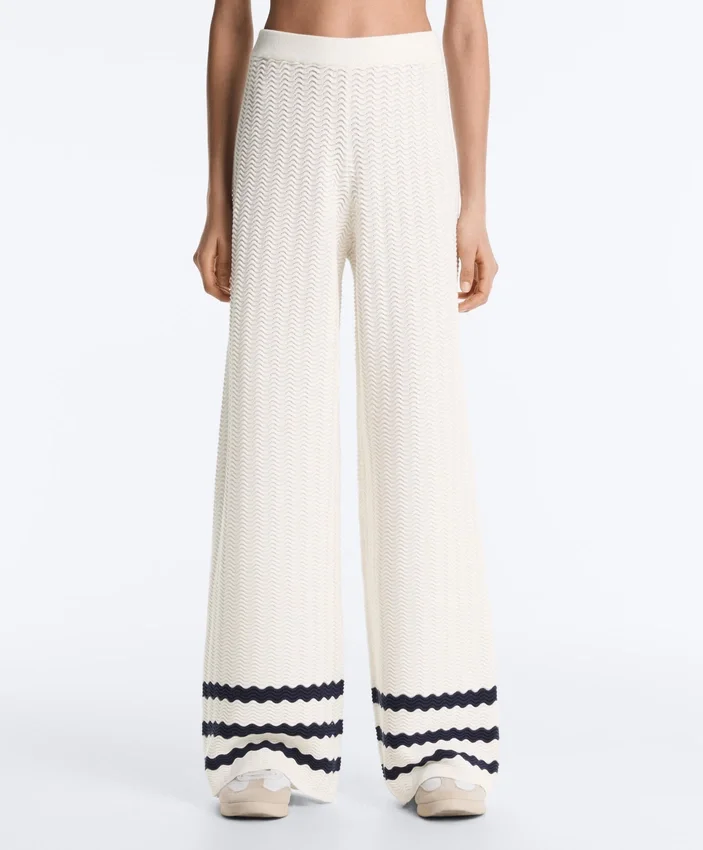 Wave Knit Straight-Leg Trousers Wave Knit Straight-Leg Trousers