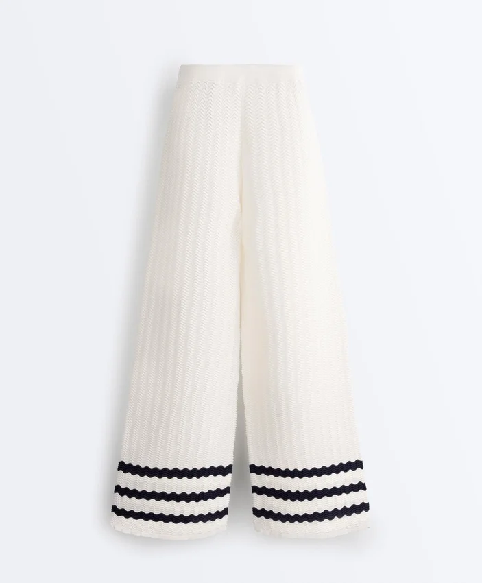 Wave Knit Straight-Leg Trousers Wave Knit Straight-Leg Trousers