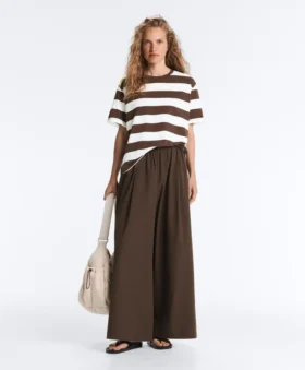 Wide-Leg 100% Cotton Poplin Trousers