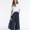 Wide-Leg 100% Cotton Poplin Trousers Wide-Leg 100% Cotton Poplin Trousers