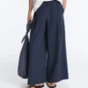 Wide-Leg 100% Cotton Poplin Trousers Wide-Leg 100% Cotton Poplin Trousers
