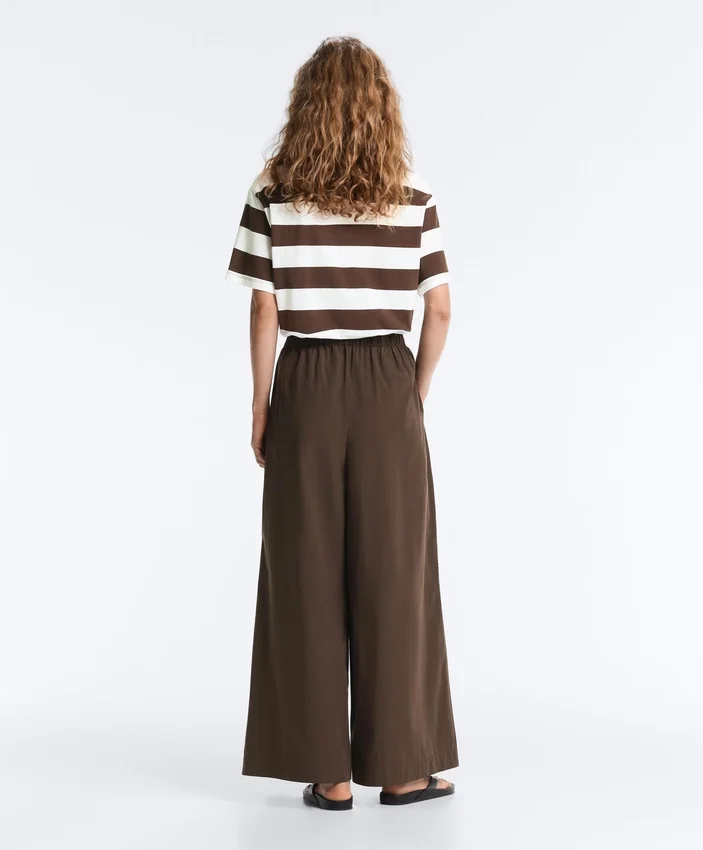 Wide-Leg 100% Cotton Poplin Trousers Wide-Leg 100% Cotton Poplin Trousers