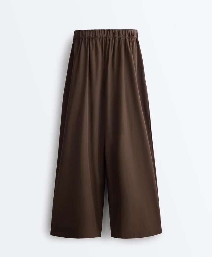 Wide-Leg 100% Cotton Poplin Trousers Wide-Leg 100% Cotton Poplin Trousers
