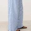 Wide-Leg Cotton Blend Striped Trousers Wide-Leg Cotton Blend Striped Trousers