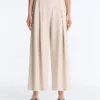 Wide-Leg Crop Trousers with Pleats and Stripes Wide-Leg Crop Trousers with Pleats and Stripes