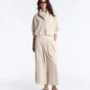 Wide-Leg Crop Trousers with Pleats and Stripes Wide-Leg Crop Trousers with Pleats and Stripes