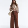Wide-Leg High-Rise Cotton Piqué Trousers Wide-Leg High-Rise Cotton Piqué Trousers