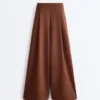 Wide-Leg High-Rise Cotton Piqué Trousers Wide-Leg High-Rise Cotton Piqué Trousers