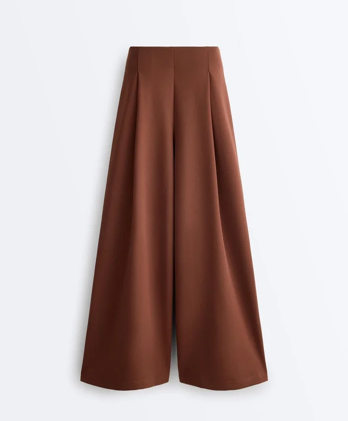 Wide-Leg High-Rise Cotton Piqué Trousers Wide-Leg High-Rise Cotton Piqué Trousers