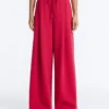 Wide-Leg Piqué Pleat Trousers with Cotton Wide-Leg Piqué Pleat Trousers with Cotton