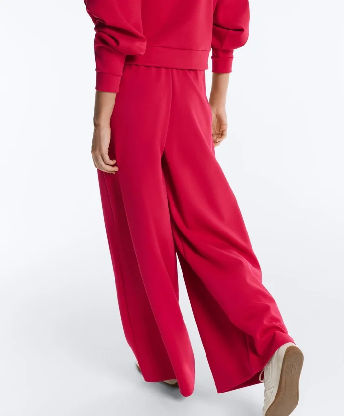Wide-Leg Piqué Pleat Trousers with Cotton Wide-Leg Piqué Pleat Trousers with Cotton