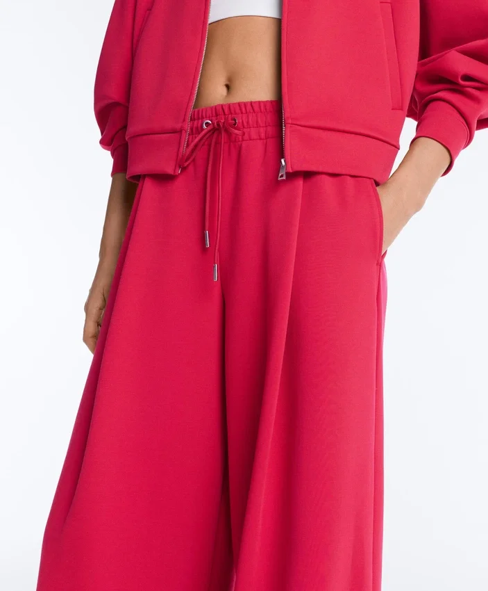 Wide-Leg Piqué Pleat Trousers with Cotton Wide-Leg Piqué Pleat Trousers with Cotton