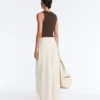 Wide-Leg Piqué Pleat Trousers with Cotton Wide-Leg Piqué Pleat Trousers with Cotton