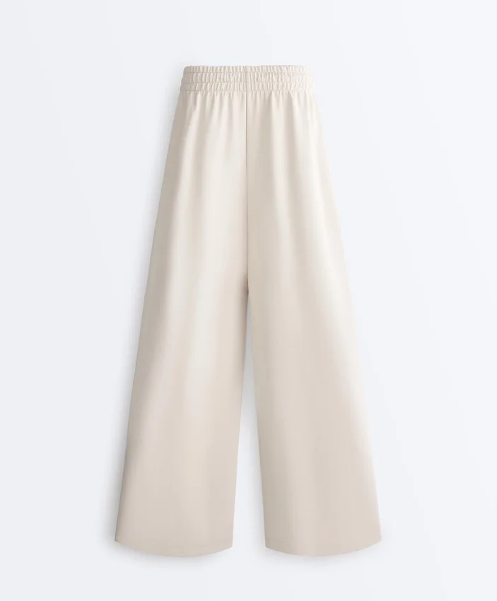 Wide-Leg Piqué Pleat Trousers with Cotton Wide-Leg Piqué Pleat Trousers with Cotton