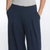 Wide-Leg Pique Trousers with Cotton Wide-Leg Pique Trousers with Cotton