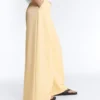 Wide-Leg Pique Trousers with Cotton Wide-Leg Pique Trousers with Cotton