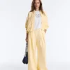 Wide-Leg Pique Trousers with Cotton Wide-Leg Pique Trousers with Cotton