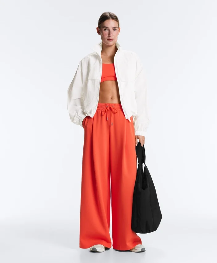 Wide-Leg Pleated Piqué Cotton Trousers Wide-Leg Pleated Piqué Cotton Trousers