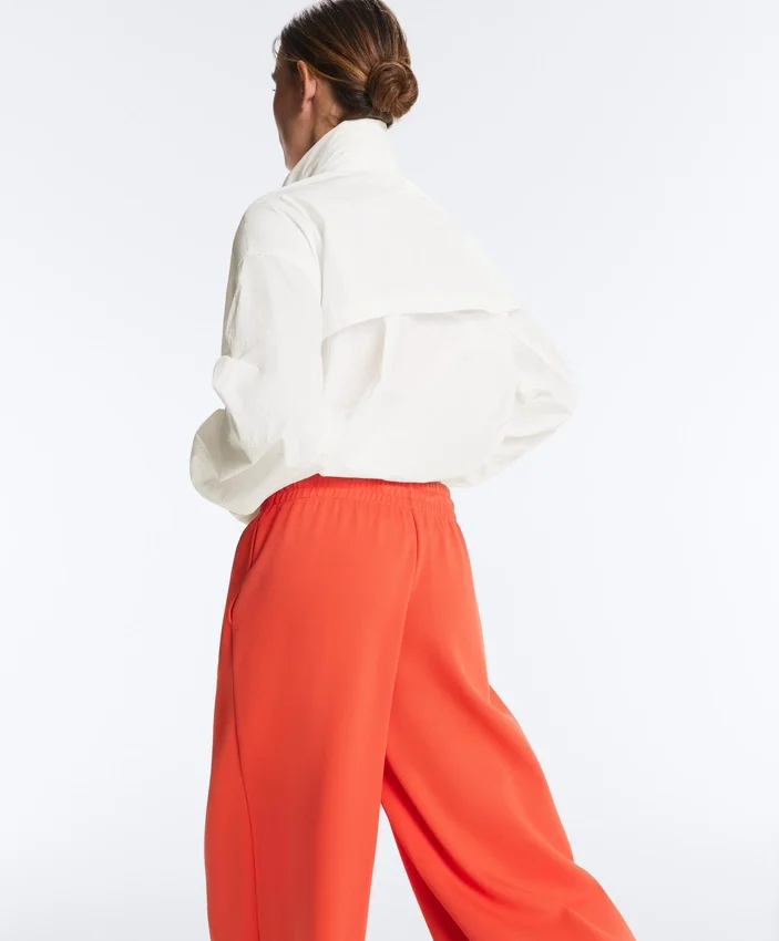 Wide-Leg Pleated Piqué Cotton Trousers Wide-Leg Pleated Piqué Cotton Trousers