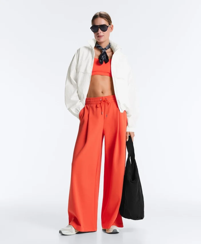 Wide-Leg Pleated Piqué Cotton Trousers Wide-Leg Pleated Piqué Cotton Trousers
