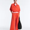 Wide-Leg Pleated Piqué Cotton Trousers Wide-Leg Pleated Piqué Cotton Trousers