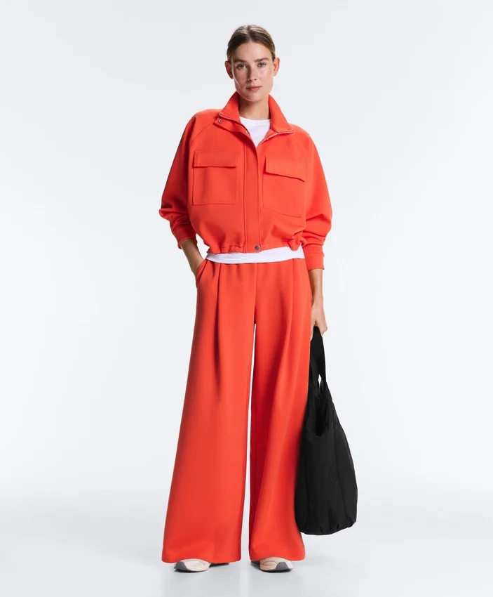 Wide-Leg Pleated Piqué Cotton Trousers Wide-Leg Pleated Piqué Cotton Trousers