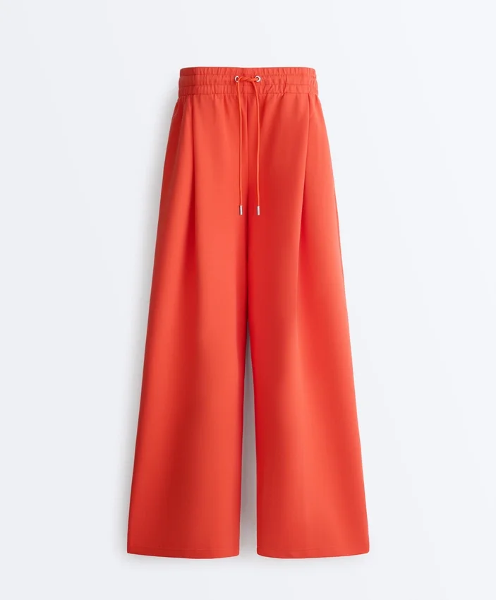 Wide-Leg Pleated Piqué Cotton Trousers Wide-Leg Pleated Piqué Cotton Trousers