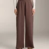 Wide-Leg Rib Straight Trousers with Brushed Modal Wide-Leg Rib Straight Trousers with Brushed Modal